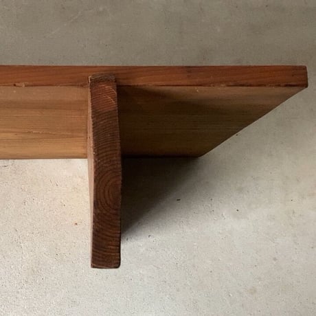 A. 杉一枚板天板 無垢材 木製飾り台 古い調理台 古材木工品 旧家蔵出し品 蟻形包みほぞ継脚