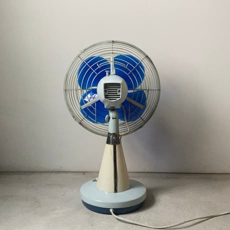 Toshiba 東芝  東京芝浦電気  ヴィンテージ扇風機 ランプ付き 一体型ライト 近未来デザイン 1960s タワー型ランプ レトロ家電 希少 幻の逸品 稼働品 良品　B(ライトブルー)
