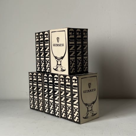 GUINNESS ギネスビール 金ロゴ 古めのビアグラス 5個セット 箱有 未使デッドストック品