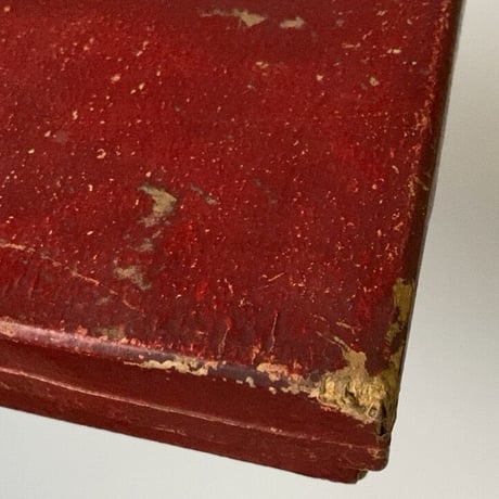 赤い道具箱  昭和初期の紙箱  31cm  昭和9年の卒業証書を保管していた書類箱  ジャパンヴィンテージ