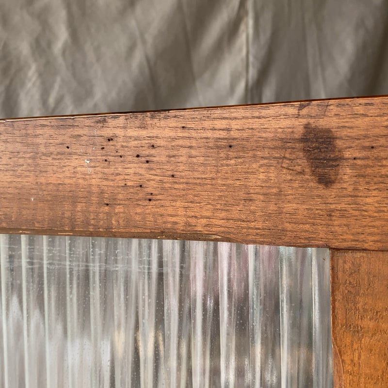 アンティーク 木製 病院の衝立 モールガラス 目隠し 仕切板