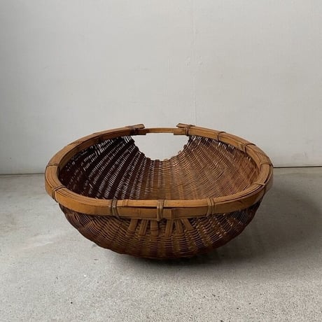 片口ざる 横幅42cm  箕ざる 片口かご 箕かご 竹工芸 工芸品  伝統工芸  野菜カゴ 米研ぎザル  天然素材 竹ざる 美品