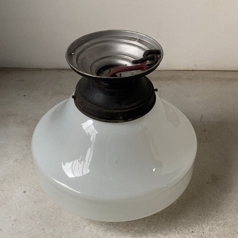 大正〜昭和初期 Cトロ型 当時物 乳白気泡ガラス 天井付け