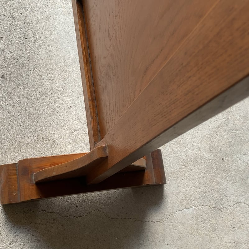 アンティーク 木製 病院の衝立 モールガラス 目隠し 仕切板