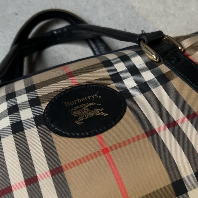 Burberrys バーバリーズ ミニボストンバッグ レザーハンドル ノバ
