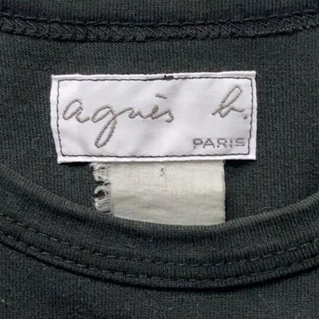 agnes b  アニエスベー   アニエス定番 黒カットソー  レディース S  ロンT 長袖Tシャツ ブラック古着