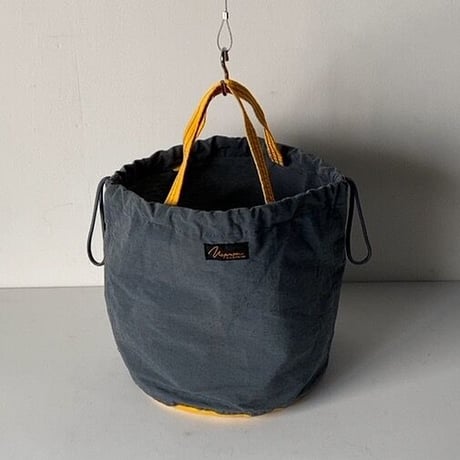 NAPRON  patientsbag  ナプロンのペーシェントバッグ  グレー/イエロー バイカラー好配色 2wayトートバッグ 巾着 鞄 64クロス 中古品