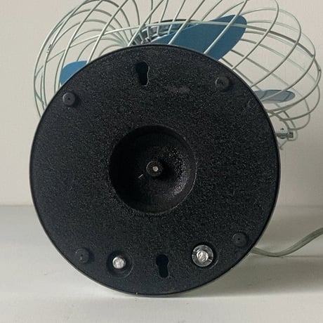 SILVER DESK FAN シルバーデスクファン (SILVER MFG.CO.LTD) ヴィンテージ卓上扇風機 小型 3枚金属羽根 レトロ家電 ブルー/クリームブルーグレー 良品