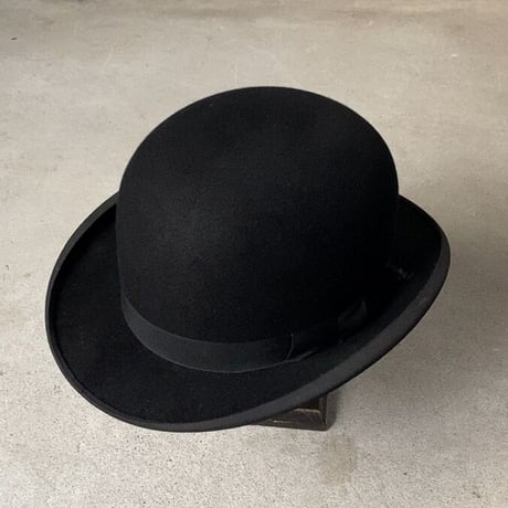 GLYN&Co.  LONDON  イギリス製 ヴィンテージ ボーラーハット ダービーハット ブラック size実寸57cm 山高帽