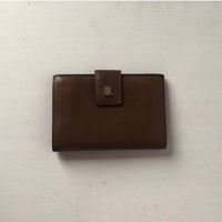 LANVIN ランバン  2つ折りコンパクトガマ口財布 ウォレット  レザー　ブラウン/ゴールド金具  ヴィンテージ オールドランバン