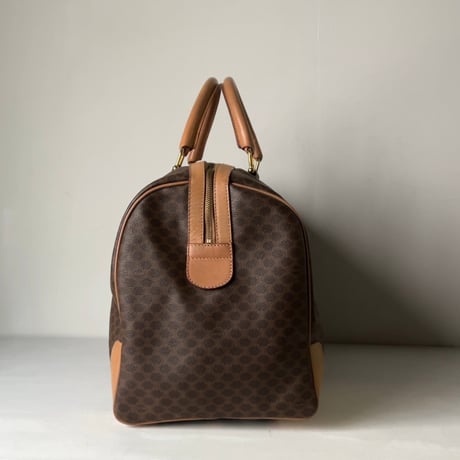 CELINE オールドセリーヌ トリオンフ(マカダム) 総柄  ボストンバッグ ゴールド金具 カデナ+鍵付き ヴィンテージセリーヌ 中古美品