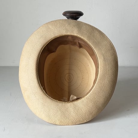 SAKAMOTO HATTER  坂本高級紳士帽子専門店  ヴィンテージ パナマハット レディース 頭周約55cm 編み帽子 昭和期 保存箱有