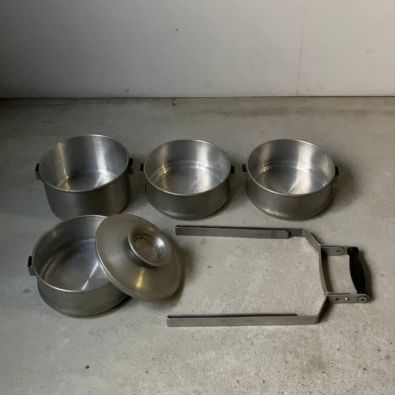 ヴィンテージ アルミ製 4段 容器 鍋 昭和期 入子 4セット 4段重箱