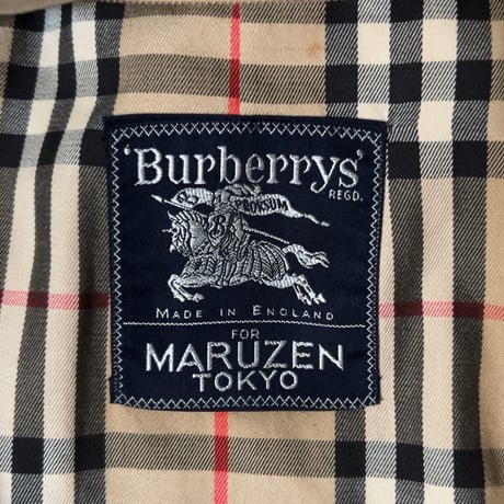 BURBERRYS バーバリーズ  丸善(MARUZEN)ダブルネーム 70s 80s バルマカーンコート イギリスヴィンテージ ステンカラーコート トレンチコート シングル 古着 中古良品
