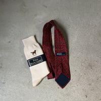 POLO RALPH LAUREN ポロラルフローレン ペイズリー柄ネクタイとドッグ刺繍靴下のセット  中古美品&未使用品