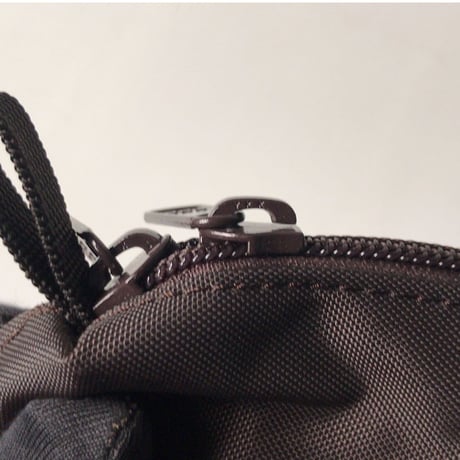 Herve Chapelier エルベシャプリエ  トラベルポーチS  モカ  2785N  コスメポーチ  小物入れ  インバッグ  ダークブラウン  中古美品  made in France