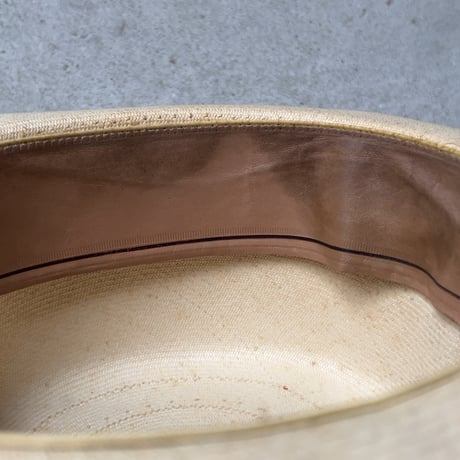 SAKAMOTO HATTER  坂本高級紳士帽子専門店  ヴィンテージ パナマハット レディース 頭周約55cm 編み帽子 昭和期 保存箱有