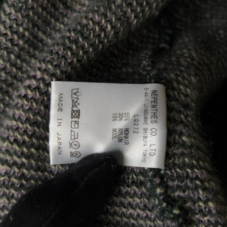 NEEDLES ニードルズ モヘアカーディガン ダイヤモンド ビリジアン/ピンク/クリームイエロー　size L メンズ  NEPENTHES ネペンテス 中古美品