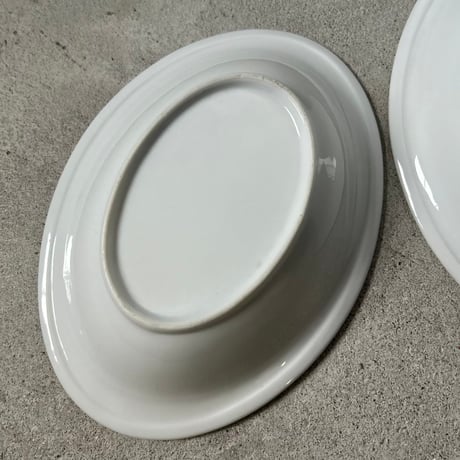 1970s Vintage セーヌ ロゴ入り ヴィンテージカレー皿 2点セット  オーバル 深皿 純喫茶 カレー専門店 レトロカレー皿 白磁 食器 良品