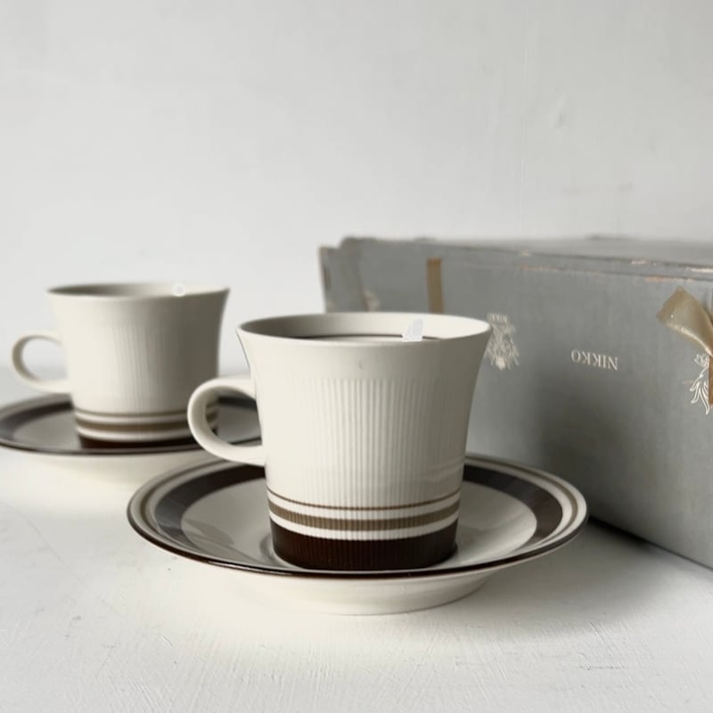 NIKKO ニッコー　カップ&ソーサー　6客セット NIKKO ニッコー オールドカップ&ソーサー箱入6客セット ダークブラウン
