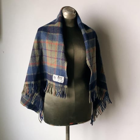 Burkraft バークラフト 旧タグ イギリス製 100%ウール ブランケット 膝掛け 大判ストール  made in great britain