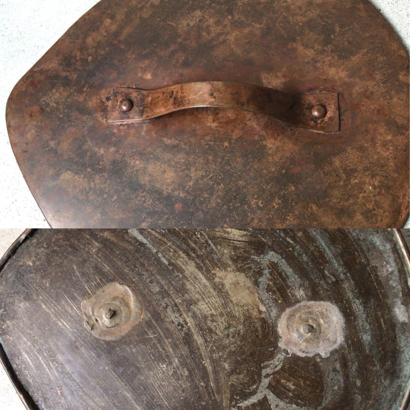 銅製蓋付き蒸し器 鍋 小物入れ 鉢カバーなどにも アンティーク