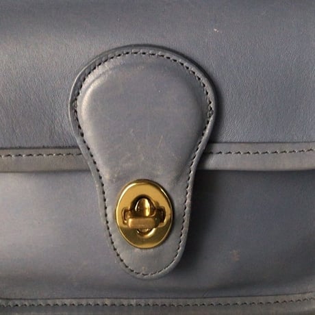 COACH コーチ グローブレザー ミニ ショルダーバッグ  9023  オールドコーチ ヴィンテージ 本革  サックス／ゴールド 美品