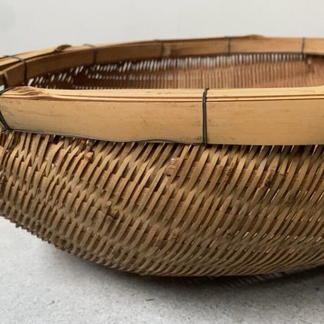 片口ざる 横幅41cm  箕ざる 片口かご 箕かご 竹工芸 工芸品  伝統工芸  野菜カゴ 米研ぎザル  天然素材 竹ざる 美品