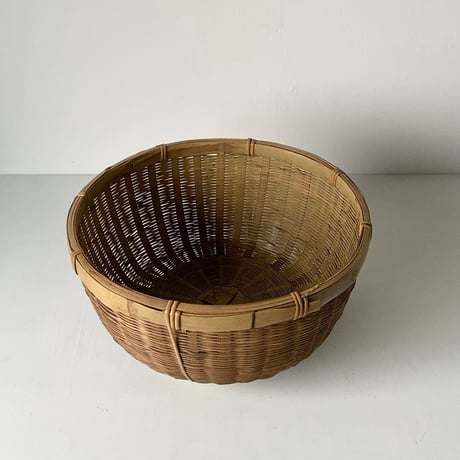 古い竹編みの飯籠 めしかご 水切り籠 野菜籠  幅約34cm 目飛び無くコンディション良好