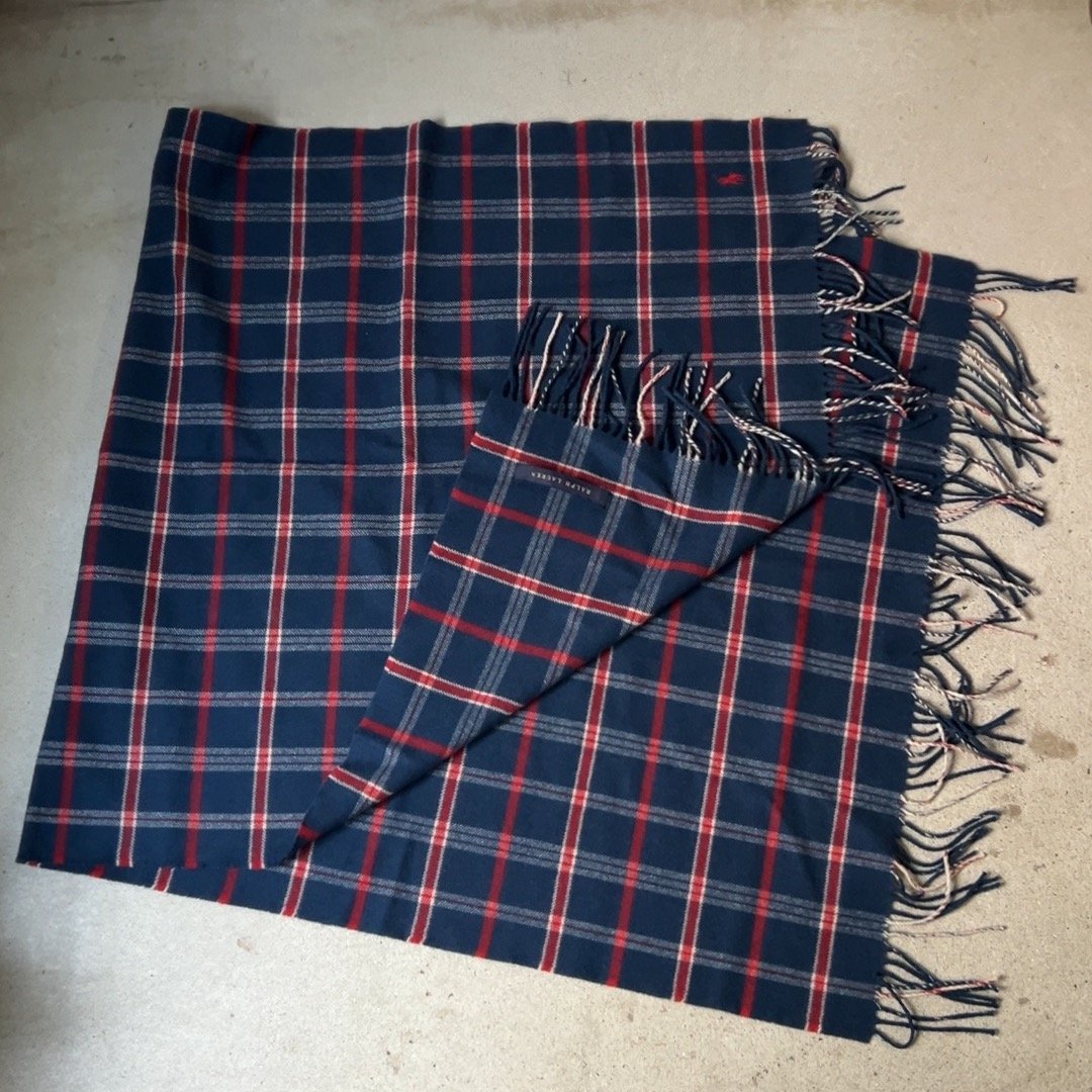 RALPH LAUREN ラルフローレン チェック柄 大判ストール ウール RALPH LAUREN ラルフローレン チェック柄 大判ストール ウール