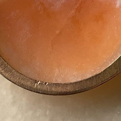 ヴィンテージ カメオ ミニサイズ 天地33mm 3.6g ネックレストップ ブローチ ピンバッジ K18? マリア肖像 モチーフ
