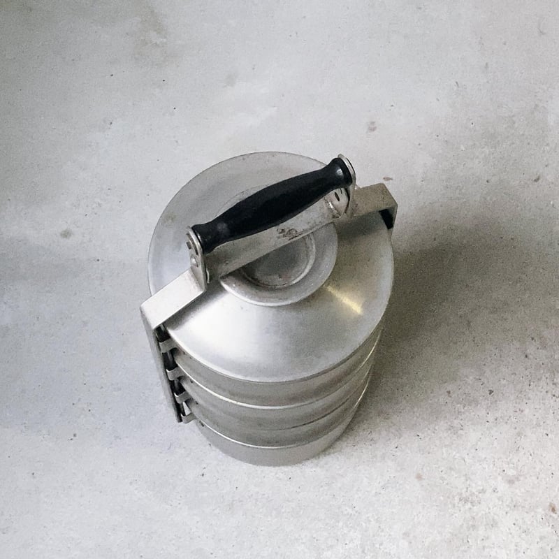 アルミ 4段 ポット 鍋 フランス アンティーク アルミ 4段 ポット 鍋 フランス アンティーク