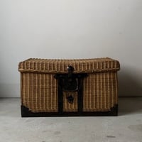 竹編の古い衣装ケース　江戸〜明治期  蓋・トレー・本体…全て編まれた古籠  完品