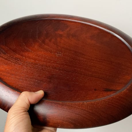 OHNO 大野木工 サンドイッチトレイ3号 幅34cm オーバル型 トレー　楕円盆 くり抜き盆 木工 岩手工芸 中古美品