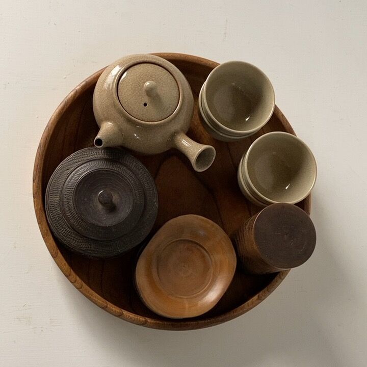 欅　くり抜き　丸盆　２個セット 欅 くり抜き 丸盆 木製トレー 約26cm やや小さめサイズ感 ナチュラル