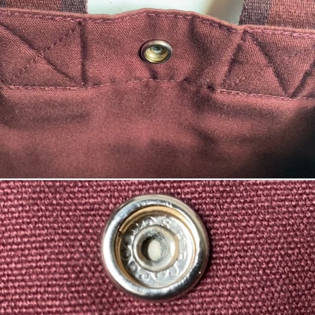 HERMES エルメス フールトゥ PM レザー/キャンバス ボルドー 赤茶 中古美品