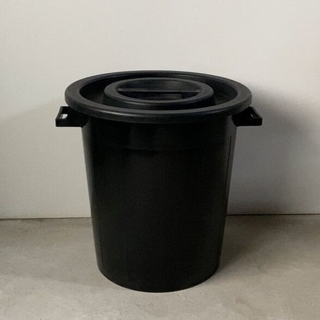 FOB COOP フォブコープ 取り扱い品 Plastime社製 蓋付大きいポリバケツ 50L made in italy イタリア製ダストボックス 黒 ノワール 中古美品　※グラス2客プレゼント付