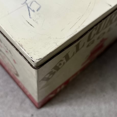 1970s Vintage  ベル食品 BELL CURRY RUEX GOLD （ベルカレールウ・ゴールド）縦型ブリキ缶 業務用カレー 蓋付ボックス 道具箱 良品