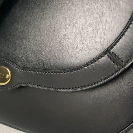 Christian Dior クリスチャン ディオール　ヴィンテージディオール レザーショルダーバッグ CDエンブレム ゴールド金具 保存袋 箱付き