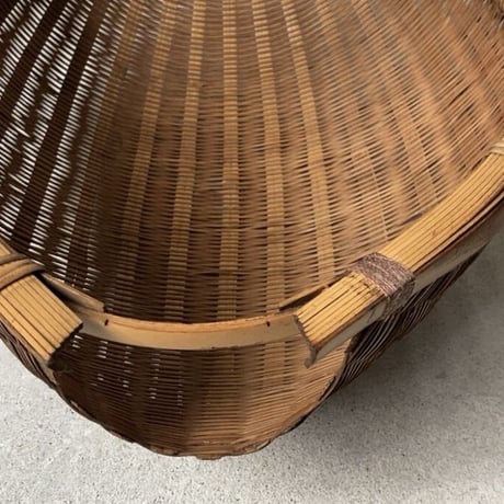 片口ざる 横幅42cm  箕ざる 片口かご 箕かご 竹工芸 工芸品  伝統工芸  野菜カゴ 米研ぎザル  天然素材 竹ざる 美品