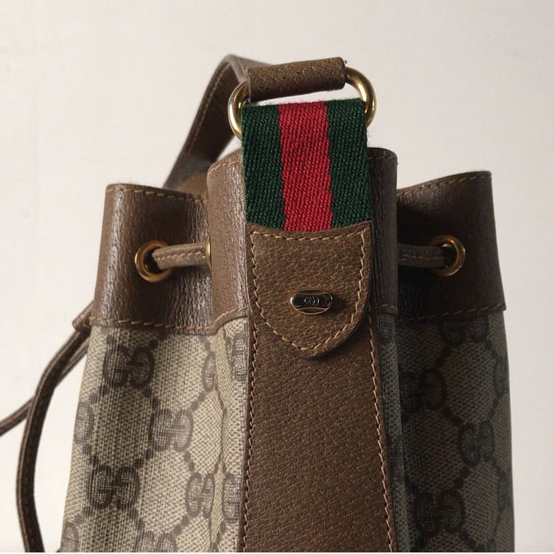 GUCCI グッチ オールドグッチ GGプラス コーティングキャンバス 巾着型