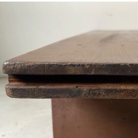 古い継ぎテーブル 幅約85cm 濃茶トロトロの文机 分厚くゴツい無垢材  ヴィンテージローテーブル 雰囲気良好 美品