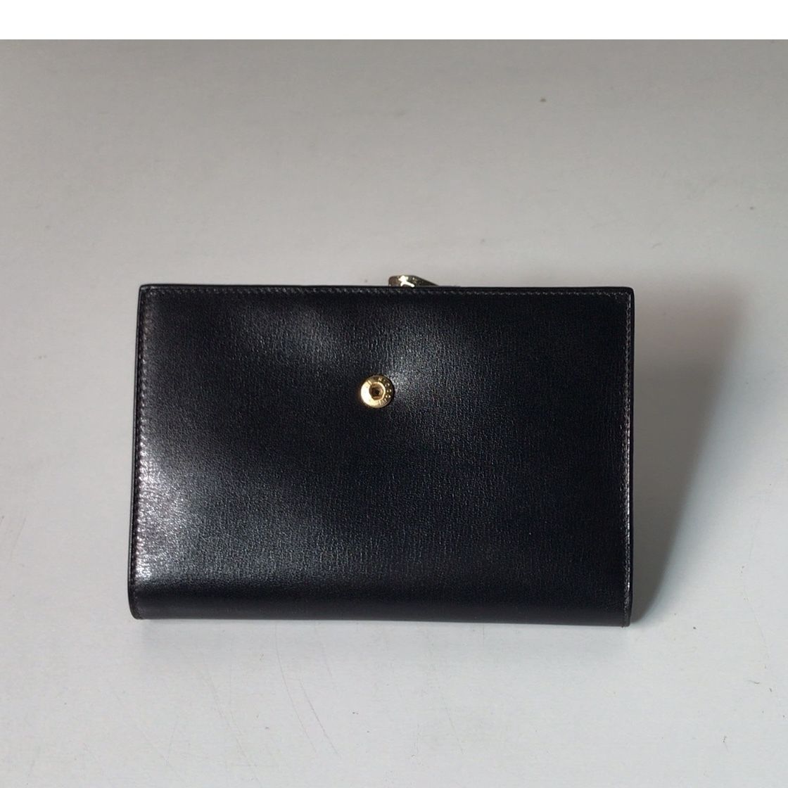 CELINE セリーヌ ガマ口 コンパクト財布 マカダム カーフレザー
