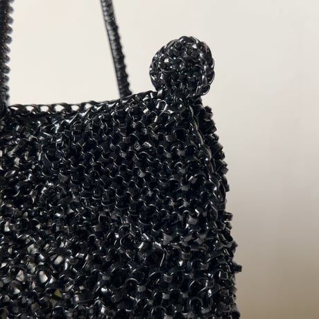 ANTEPRIMA アンテプリマ「クロミ」のワイヤーバッグ  スクエア ラージ  エナメルブラック 保存袋 インボイスあり  中古極美品(未使用品レベル)