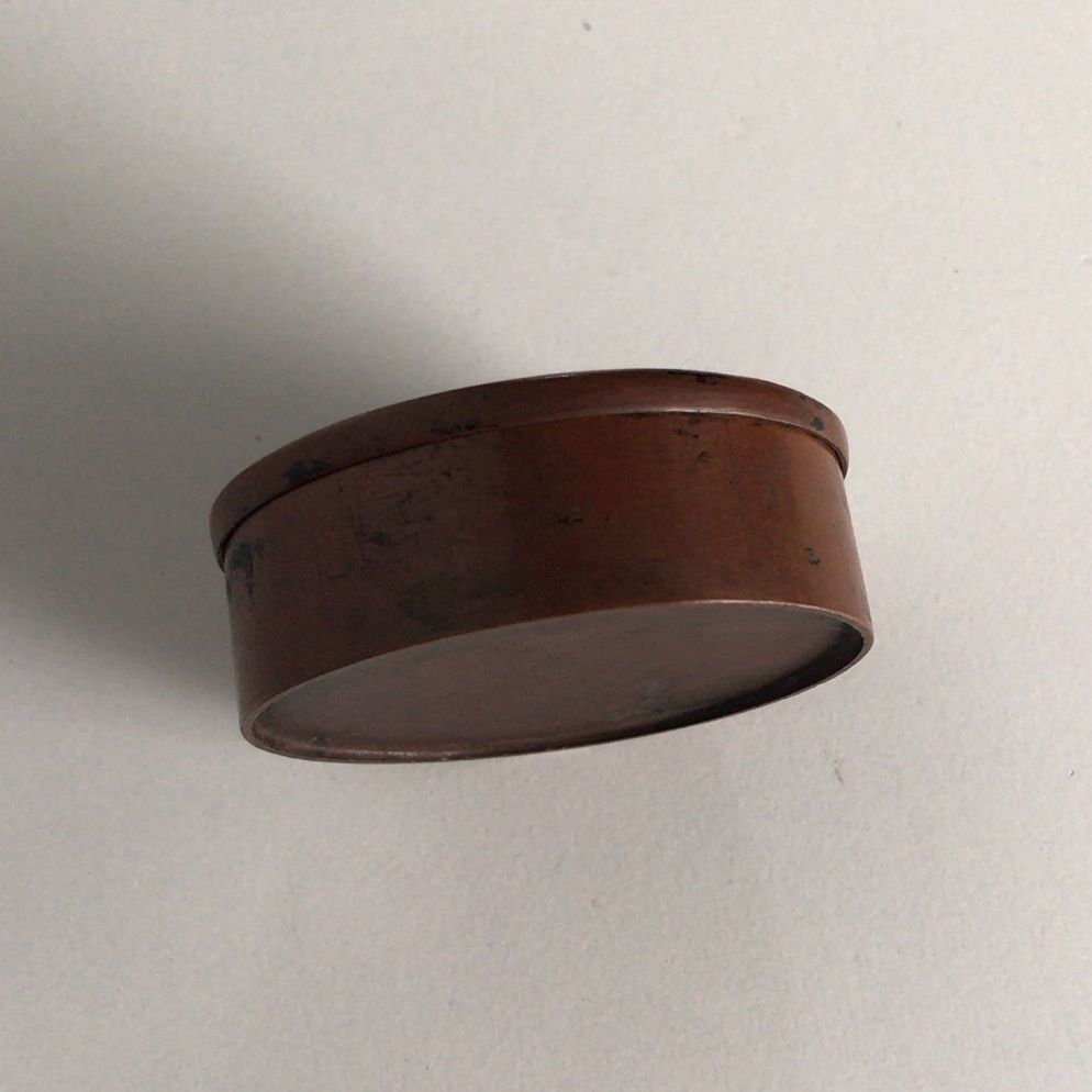 明治〜大正時代の銅の墨壺 古い書道具 古い日用品 日本の古道具 明治〜大正時代の銅の墨壺 古い書道具 古い日用品 日本の古道具