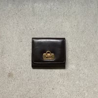 Salvatore Ferragamo サルヴァトーレ フェラガモ  ガンチーニ  レザー コインケース  ダークブラウン/ゴールド金具  中古良品