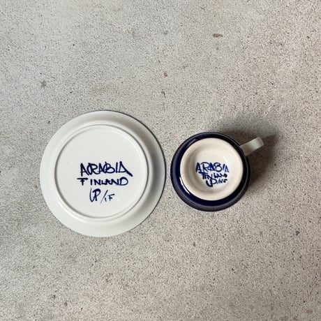 ARABIA アラビア (オールドアラビア) Valencia バレンシア コーヒーカップ＆ソーサー ハンドペイント 北欧ヴィンテージ 廃盤品　商品No.1