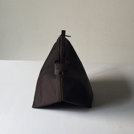 Herve Chapelier エルベシャプリエ  トラベルポーチS  モカ  2785N  コスメポーチ  小物入れ  インバッグ  ダークブラウン  中古美品  made in France