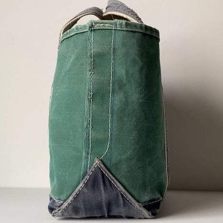 LLBean (オールド エルエルビーン) 80s デラックストート ギザタグ キャンバス  グリーン/ネイビー  ヴィンテージ ボート&トート トートバッグ 鞄  made in usa