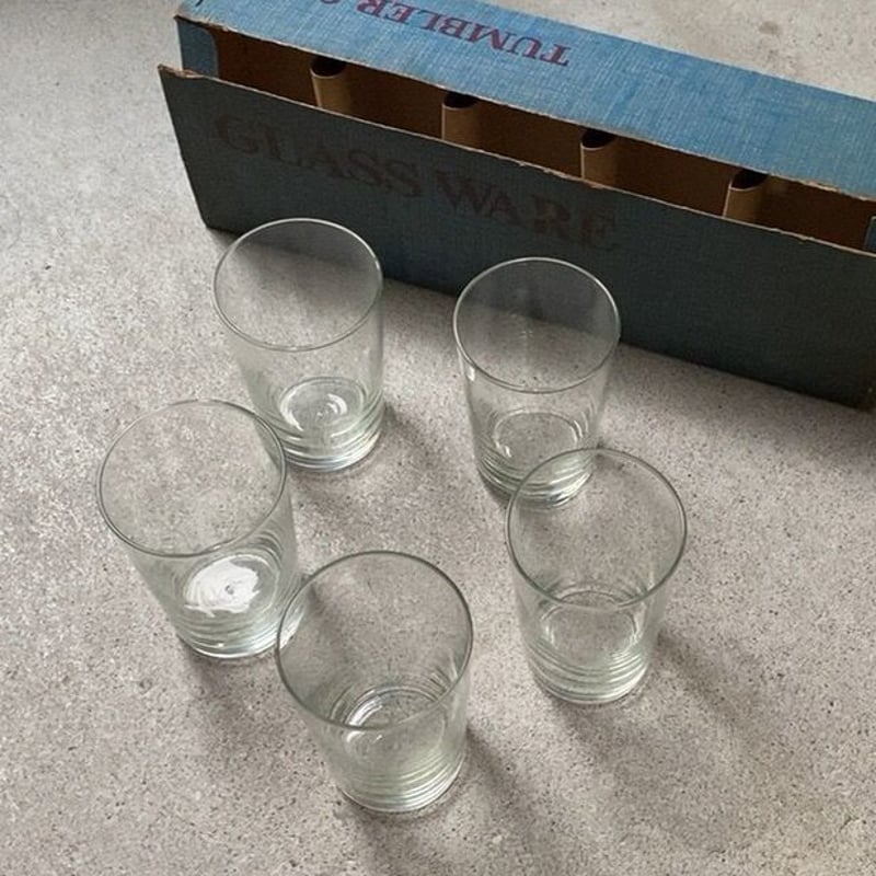 GLASS WARE TUMBLER SET ヴィンテージ 瓶ビールグラス 5個セット ごく